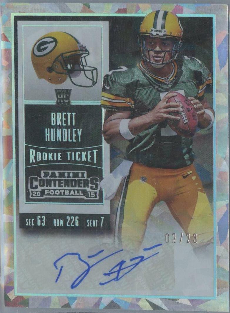 Brett Hundley [Throwing Autograph Cracked Ice Ticket] #204