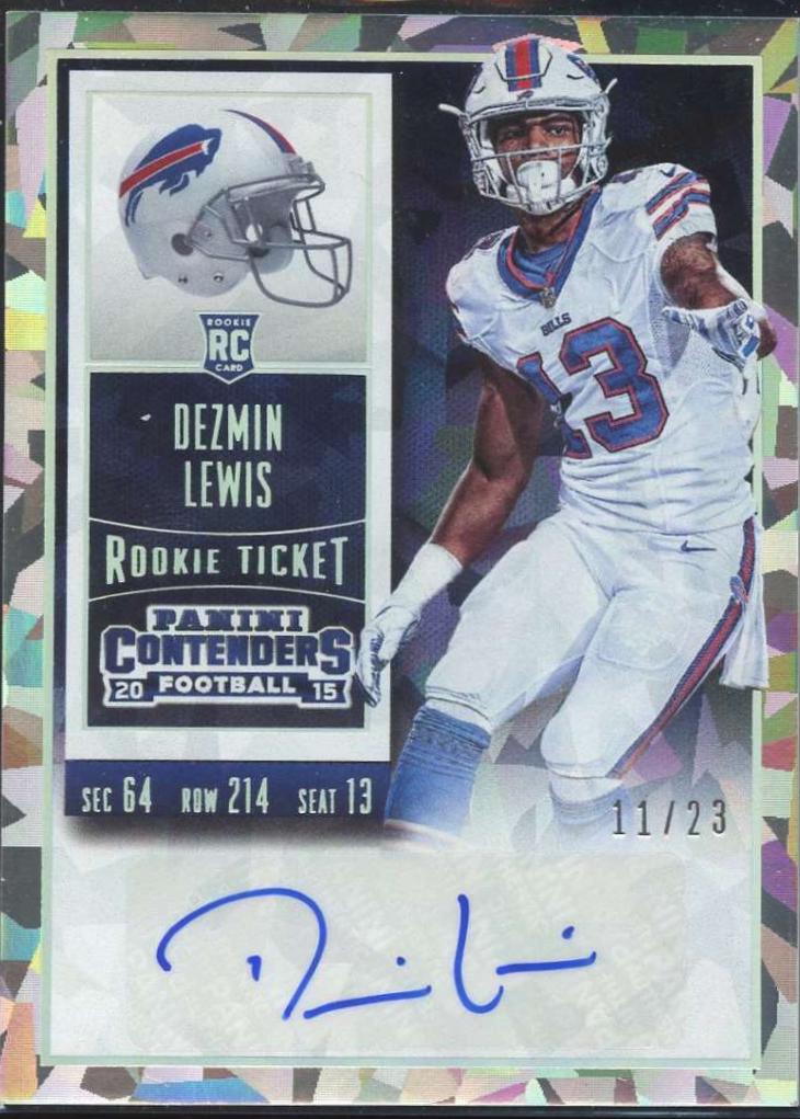 Dezmin Lewis [Looking Left Autograph Cracked Ice Ticket] #134