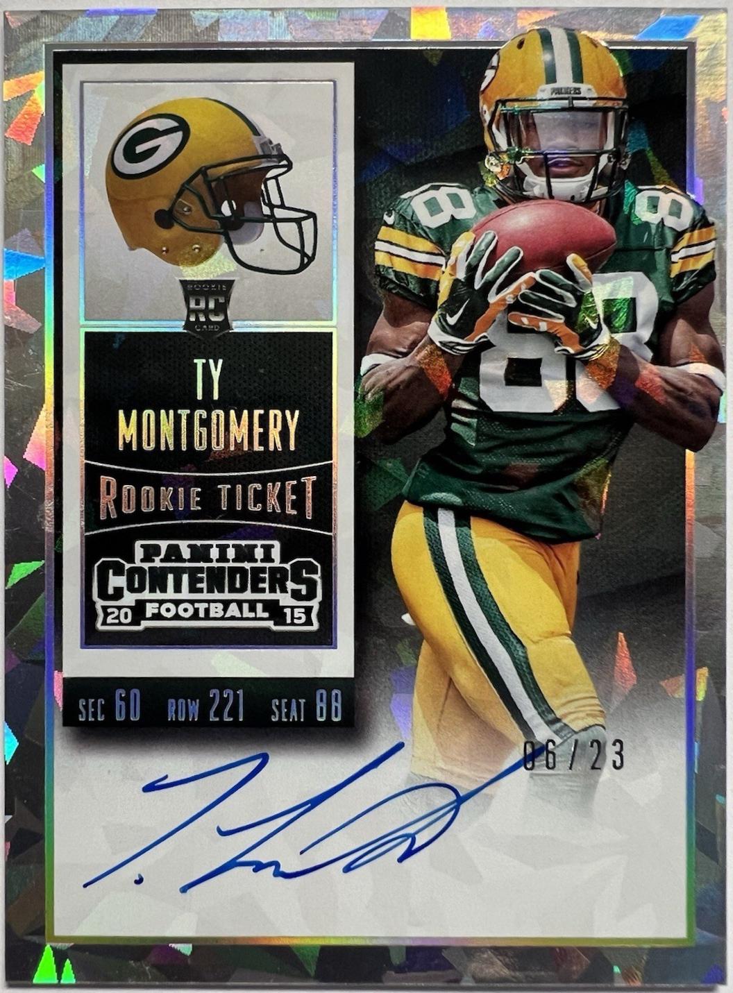 Ty Montgomery [Ball in Left Arm Autograph Cracked Ice Ticket] #239