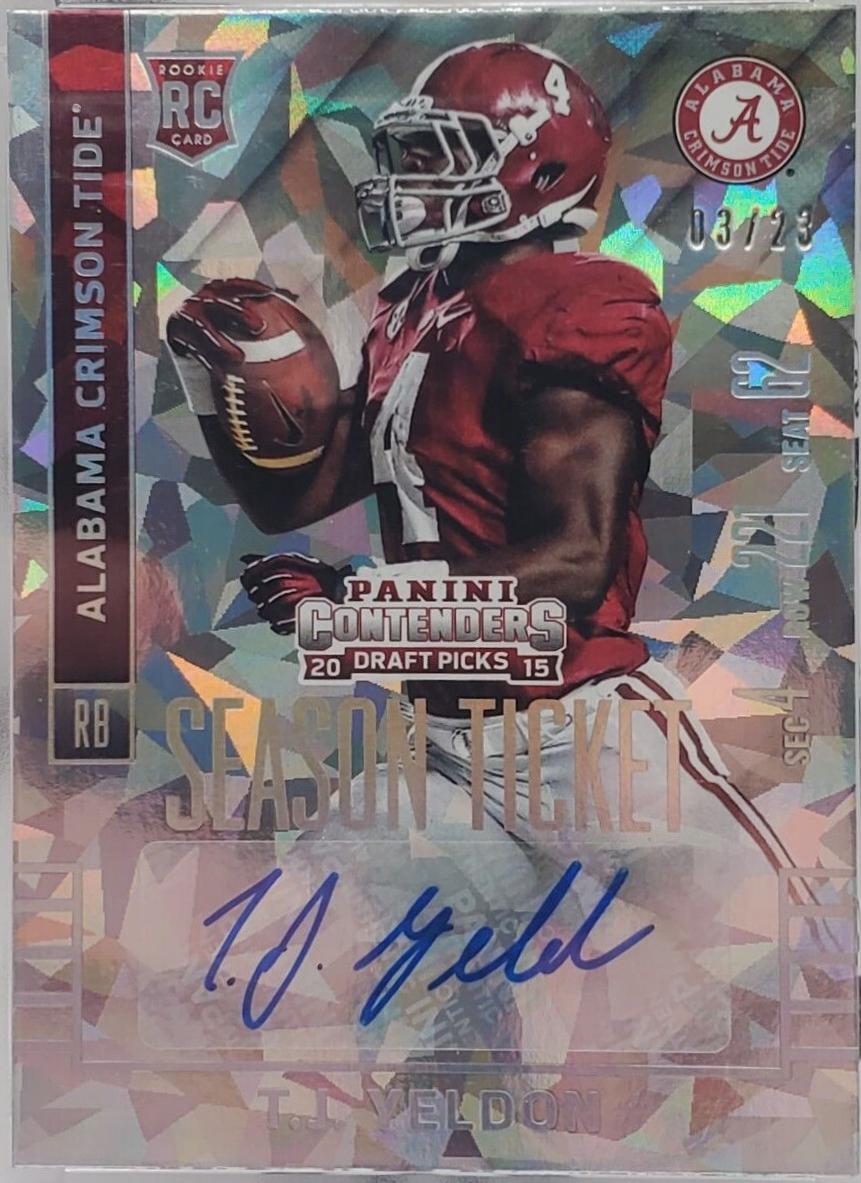 T.J. Yeldon [Section Autograph Cracked Ice Ticket] #144