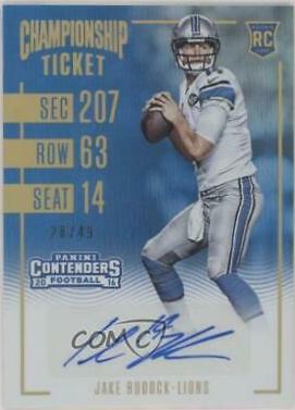 Jake Rudock [Autograph Championship Ticket] #111