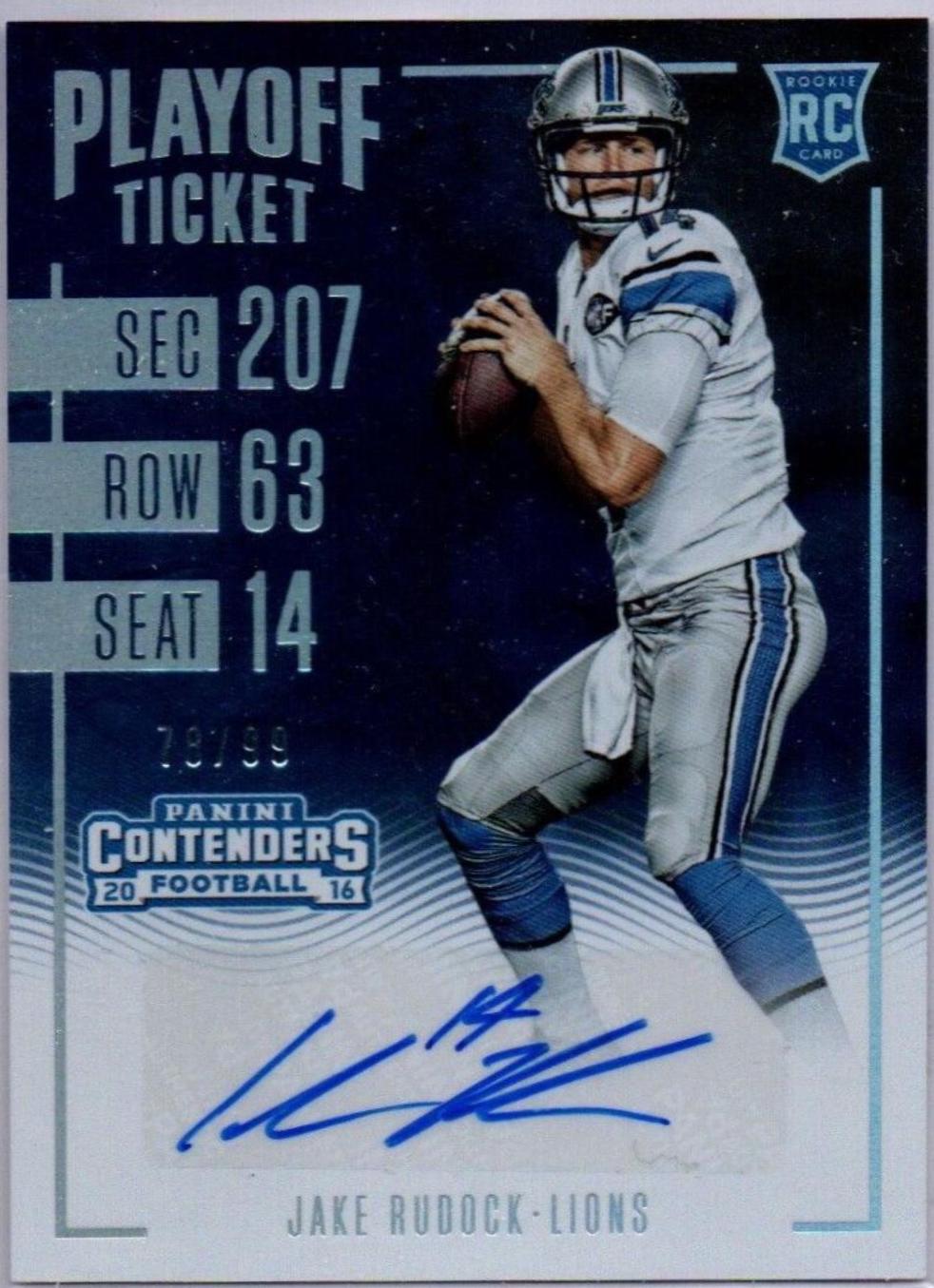 Jake Rudock [Autograph Playoff Ticket] #111