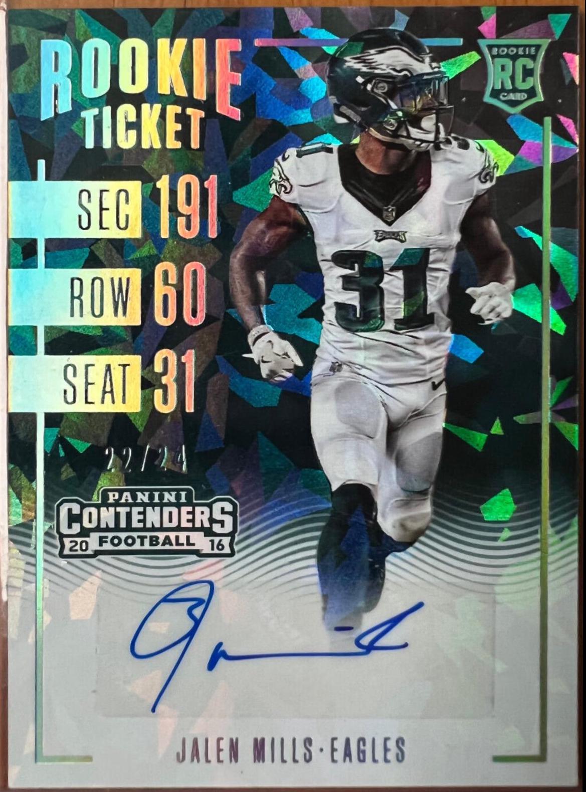 Jalen Mills [Autograph Cracked Ice Ticket] #204
