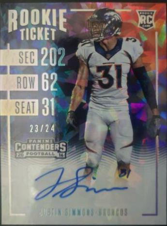 Justin Simmons [Autograph Cracked Ice Ticket] #231