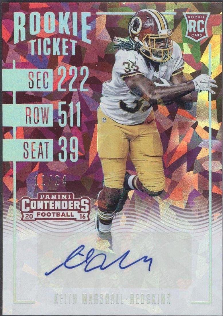 Keith Marshall [Autograph Cracked Ice Ticket] #112
