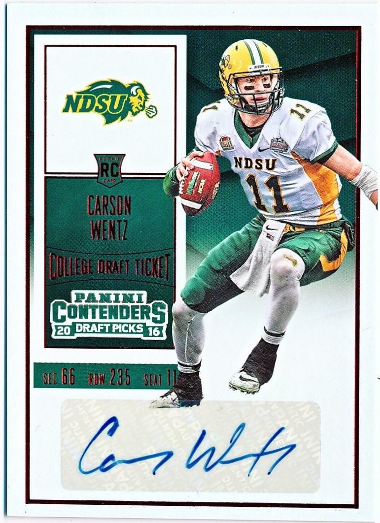 Carson Wentz [White Jersey Autograph Red Foil] #127