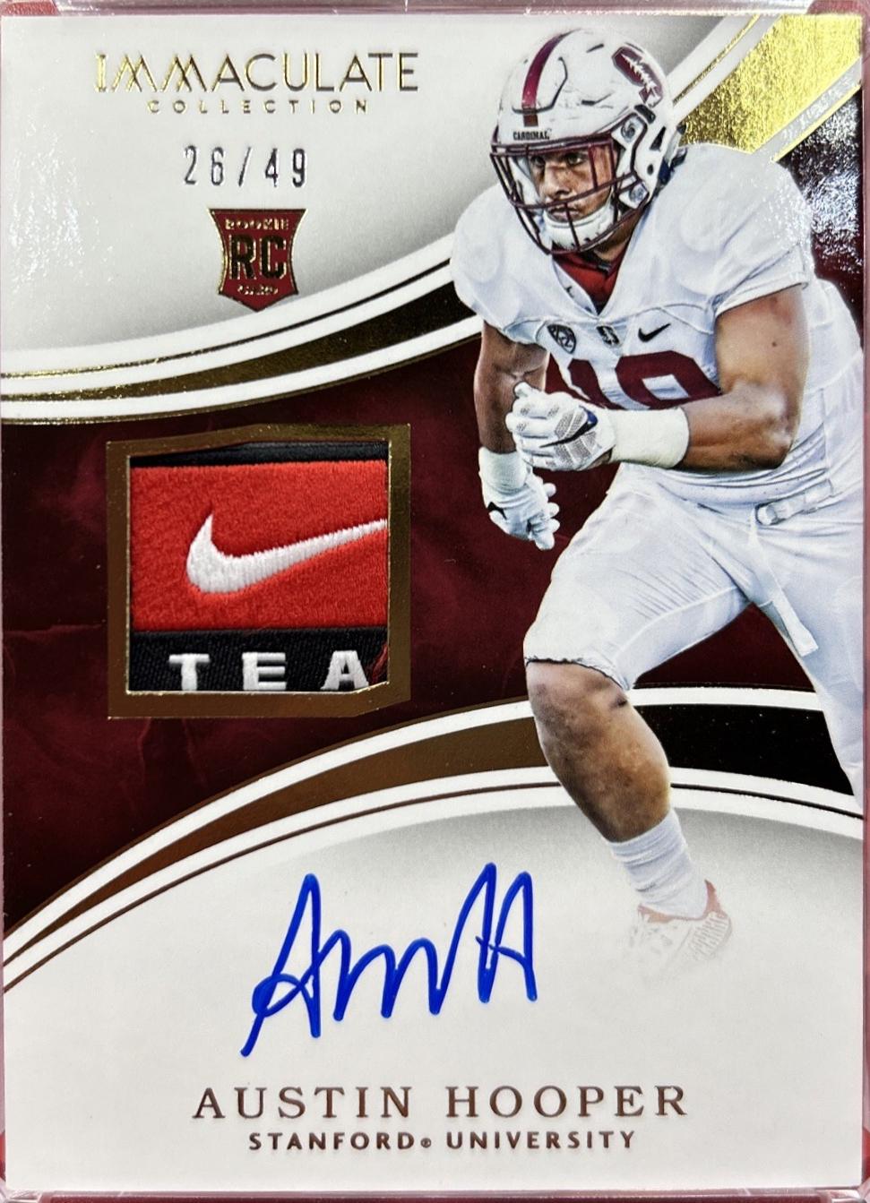 Austin Hooper [Gold Rookie Patch Autograph] #114