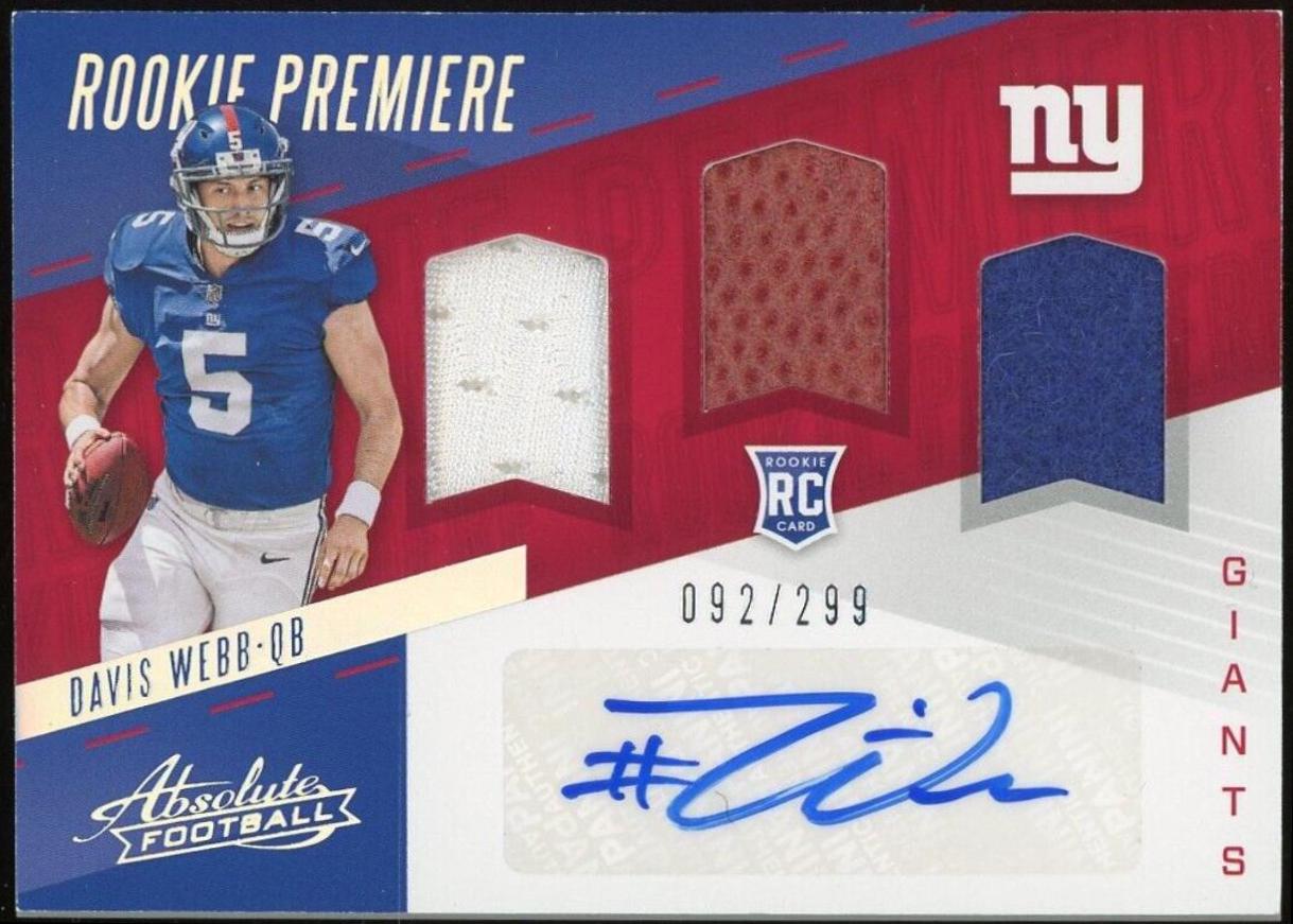 Davis Webb [Triple Material Autograph] #236