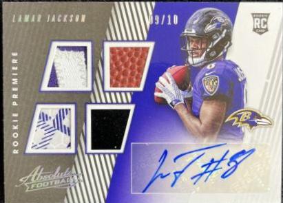 Lamar Jackson [Material Autograph Quad Spectrum] #167