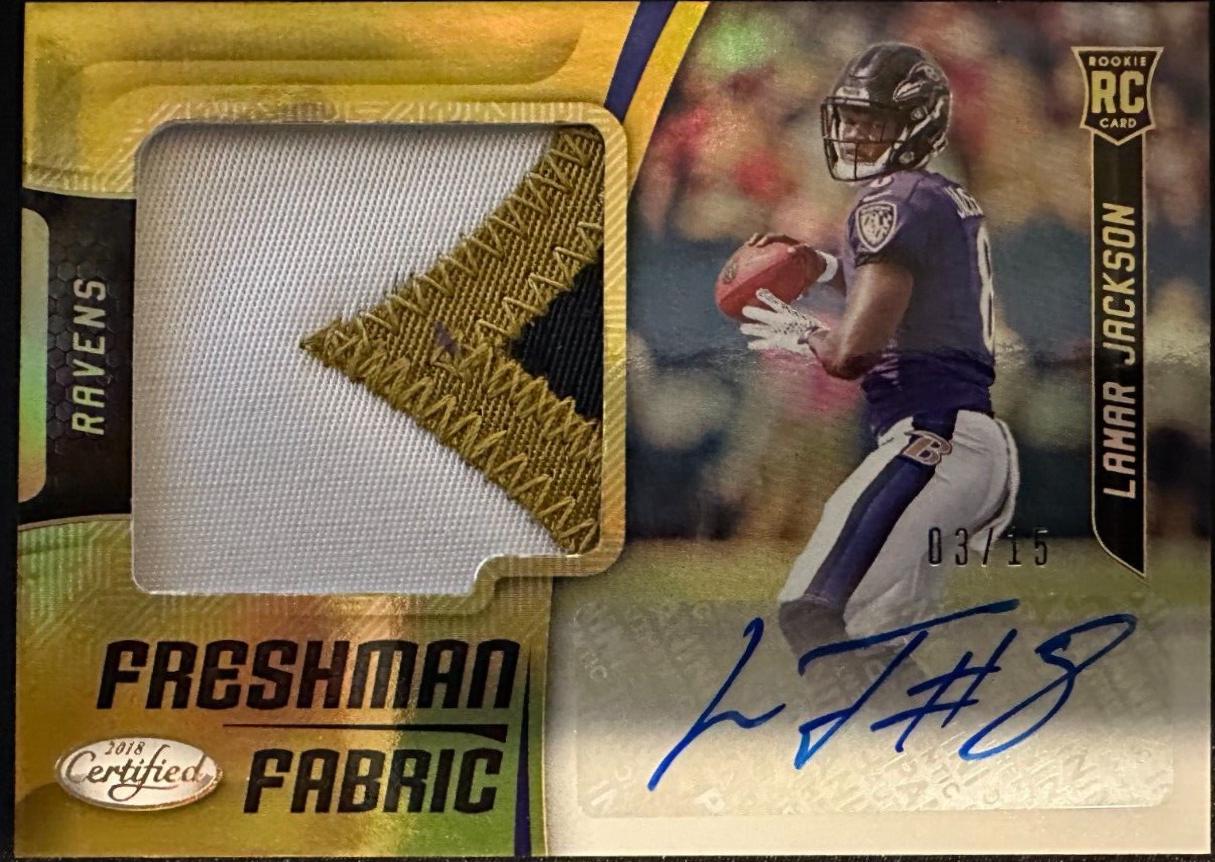 Lamar Jackson [Freshman Fabric Mirror Gold Signature] #203
