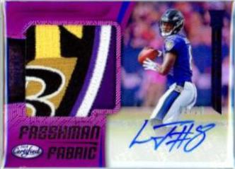 Lamar Jackson [Freshman Fabric Mirror Purple Signature] #203