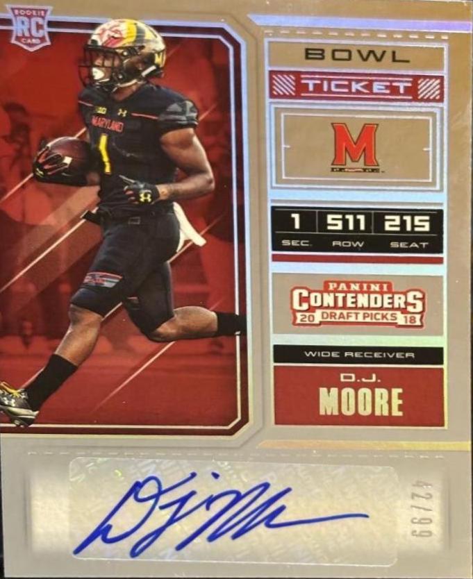 D.J. Moore [Blue Foil Autograph] #185
