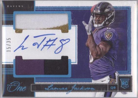 Lamar Jackson [Dual Patch Autograph Blue] #66