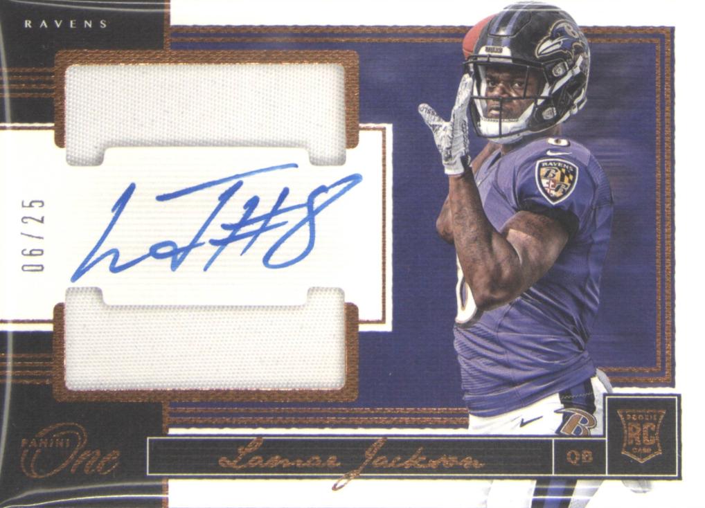 Lamar Jackson [Dual Patch Autograph Bronze] #66