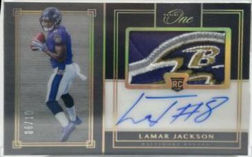 Lamar Jackson [Premium Patch Autograph Gold] #46