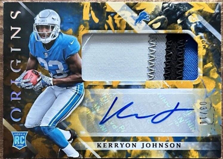Kerryon Johnson [Jumbo Patch Autograph Gold] #122