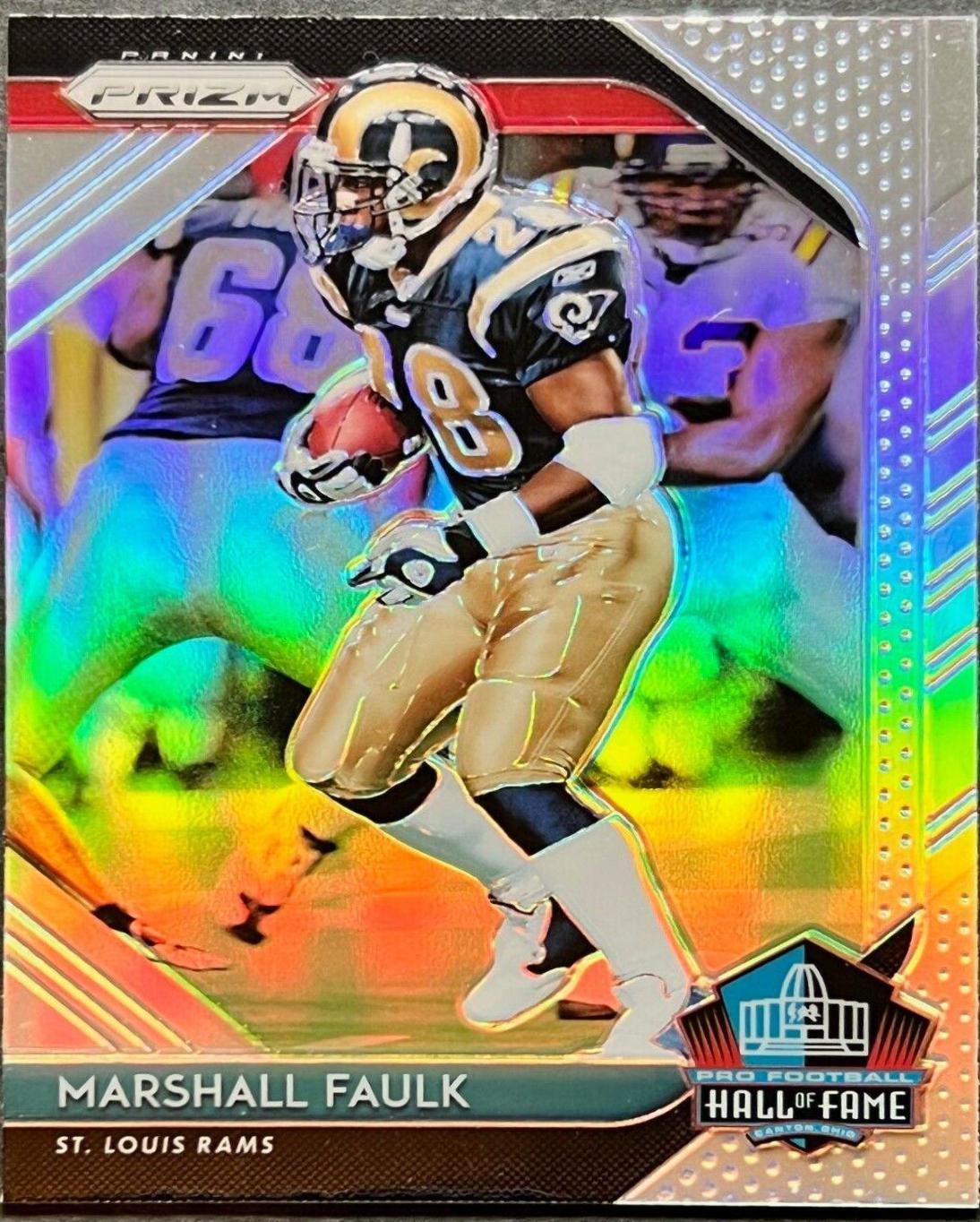 Marshall Faulk [Green Prizm] #HOF-21