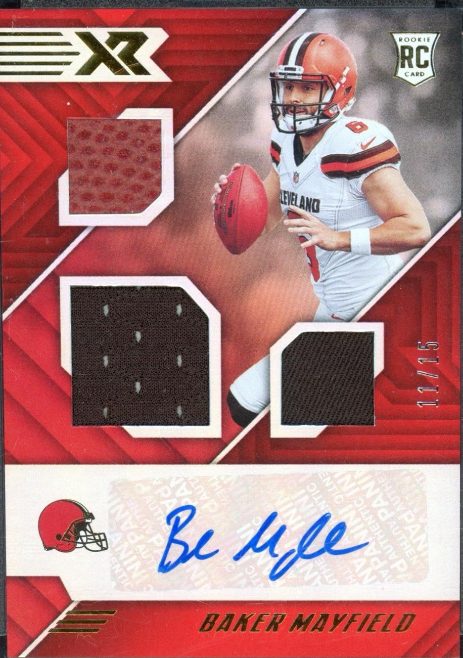 Baker Mayfield [Triple Swatch Autograph Red] #161