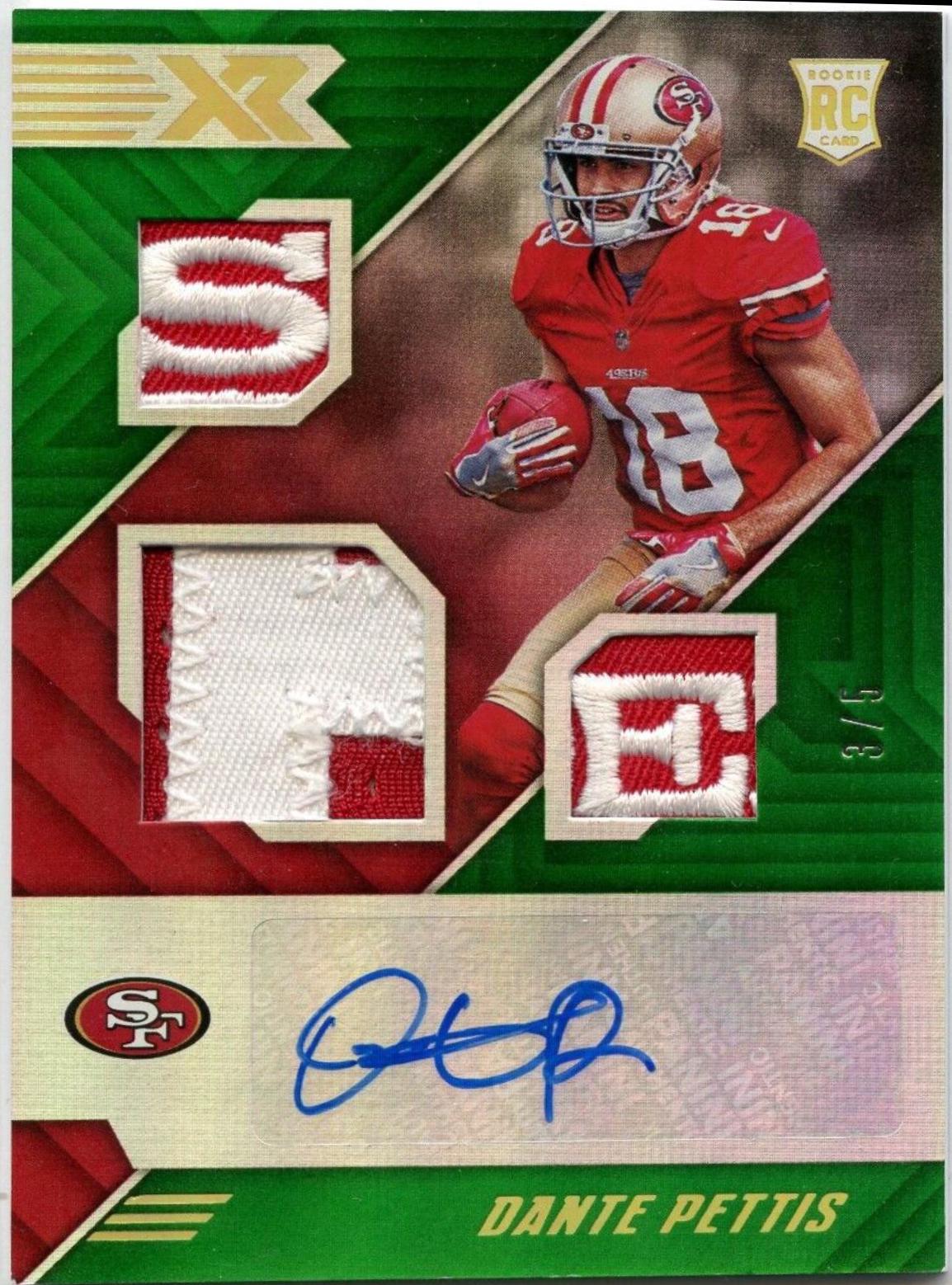 Dante Pettis [Triple Swatch Autograph Green] #178
