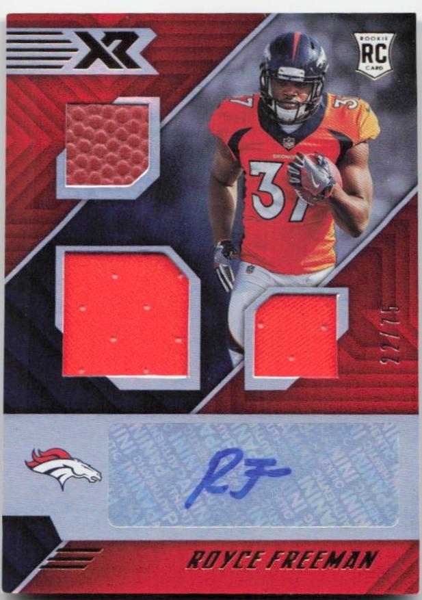 Royce Freeman [Triple Swatch Autograph Red] #184
