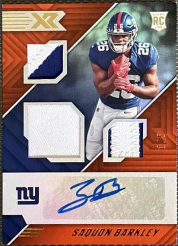Saquon Barkley [Triple Swatch Autograph] #162