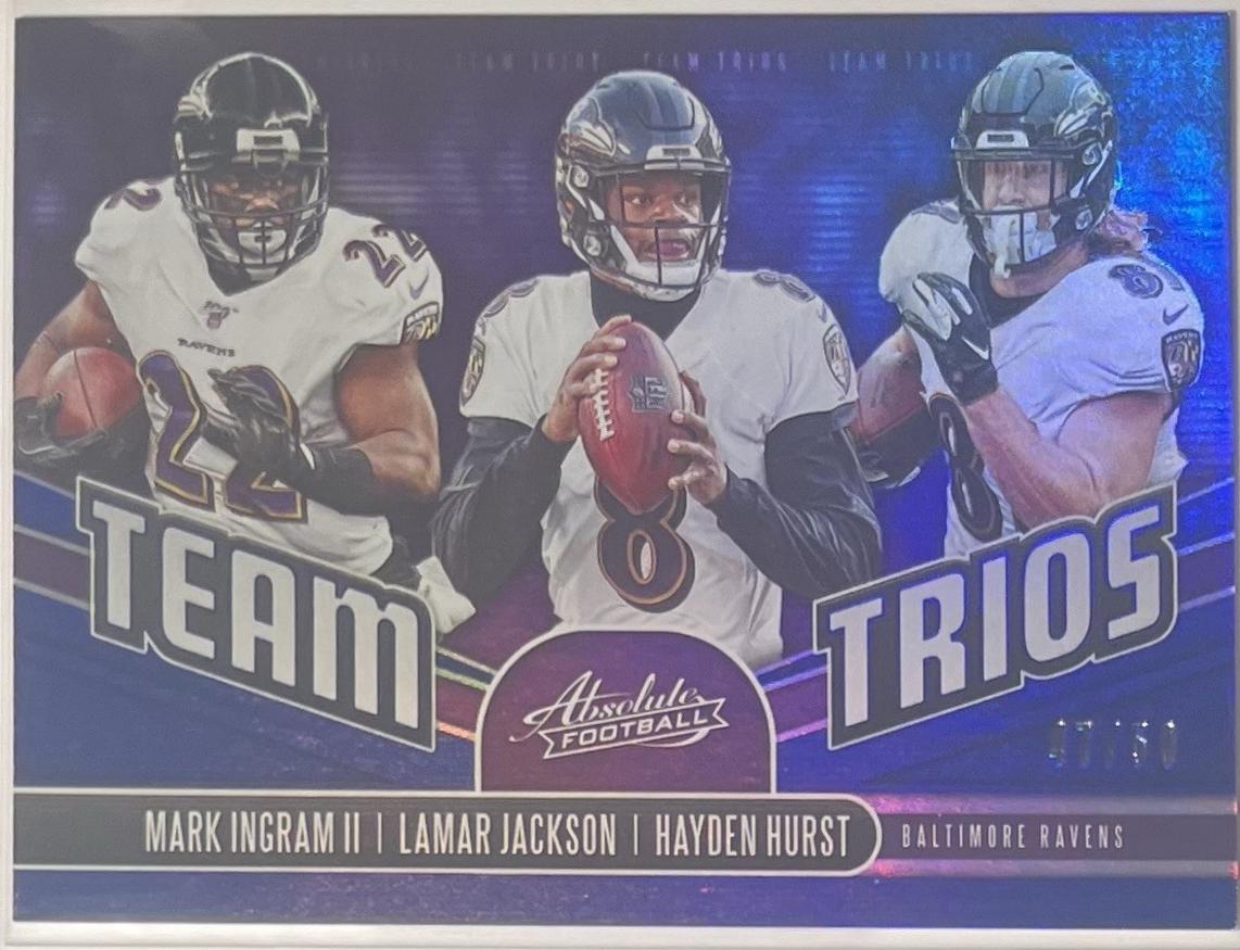 Hayden Hurst, Lamar Jackson, Mark Ingram II [Spectrum Blue] #TT-BR