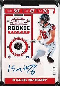 Kaleb McGary [Team Helmet Autograph Ticket Stub] #201