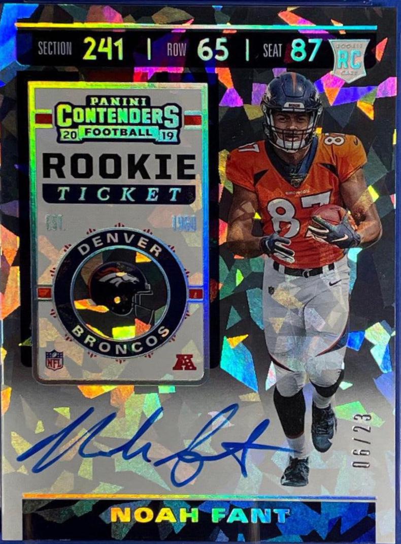 Noah Fant [Team Helmet Autograph Cracked Ice] #124