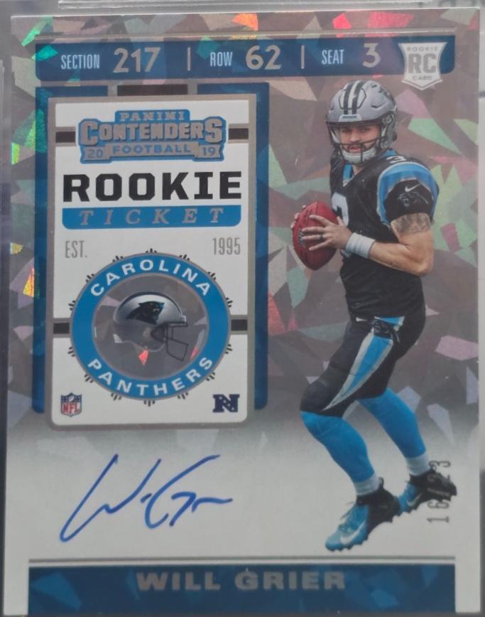 Will Grier [Team Helmet Autograph Cracked Ice] #105