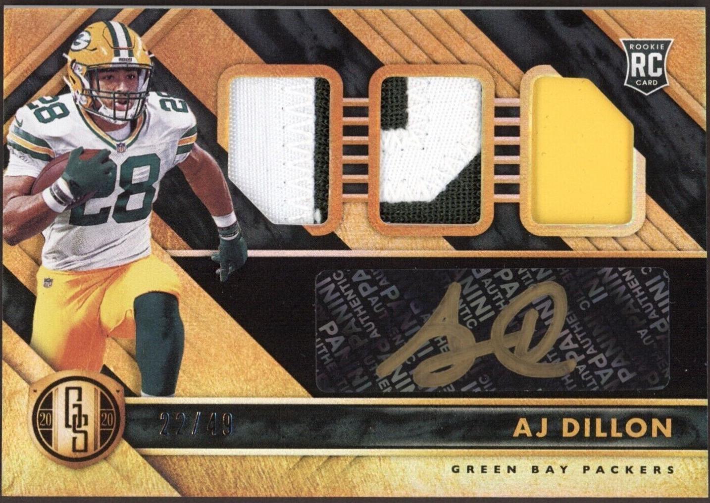 AJ Dillon [Rookie Jersey Autograph Triple Prime] #293