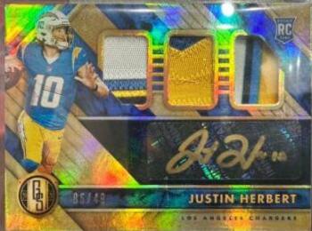 Justin Herbert [Rookie Jersey Autograph Triple Prime] #274