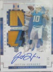 Justin Herbert [Helmet, Patch Autograph Football] #103