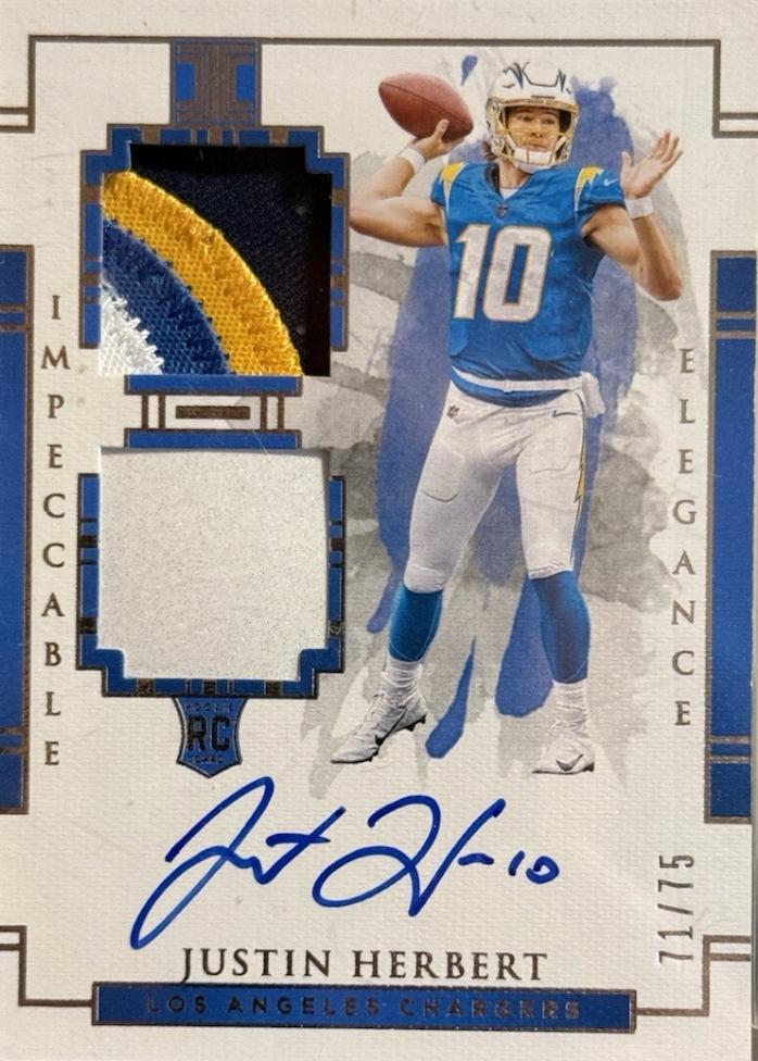 Justin Herbert [Helmet, Patch Autograph] #103
