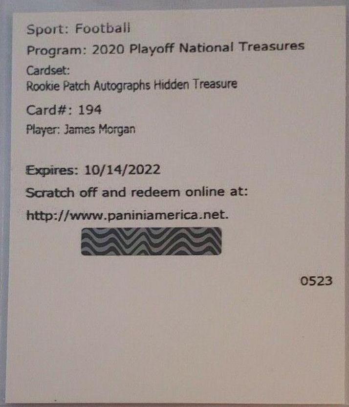 James Morgan [Patch Autograph] #194