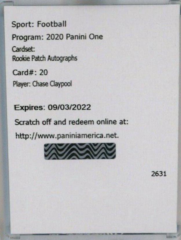 Chase Claypool [Patch Autograph] #20
