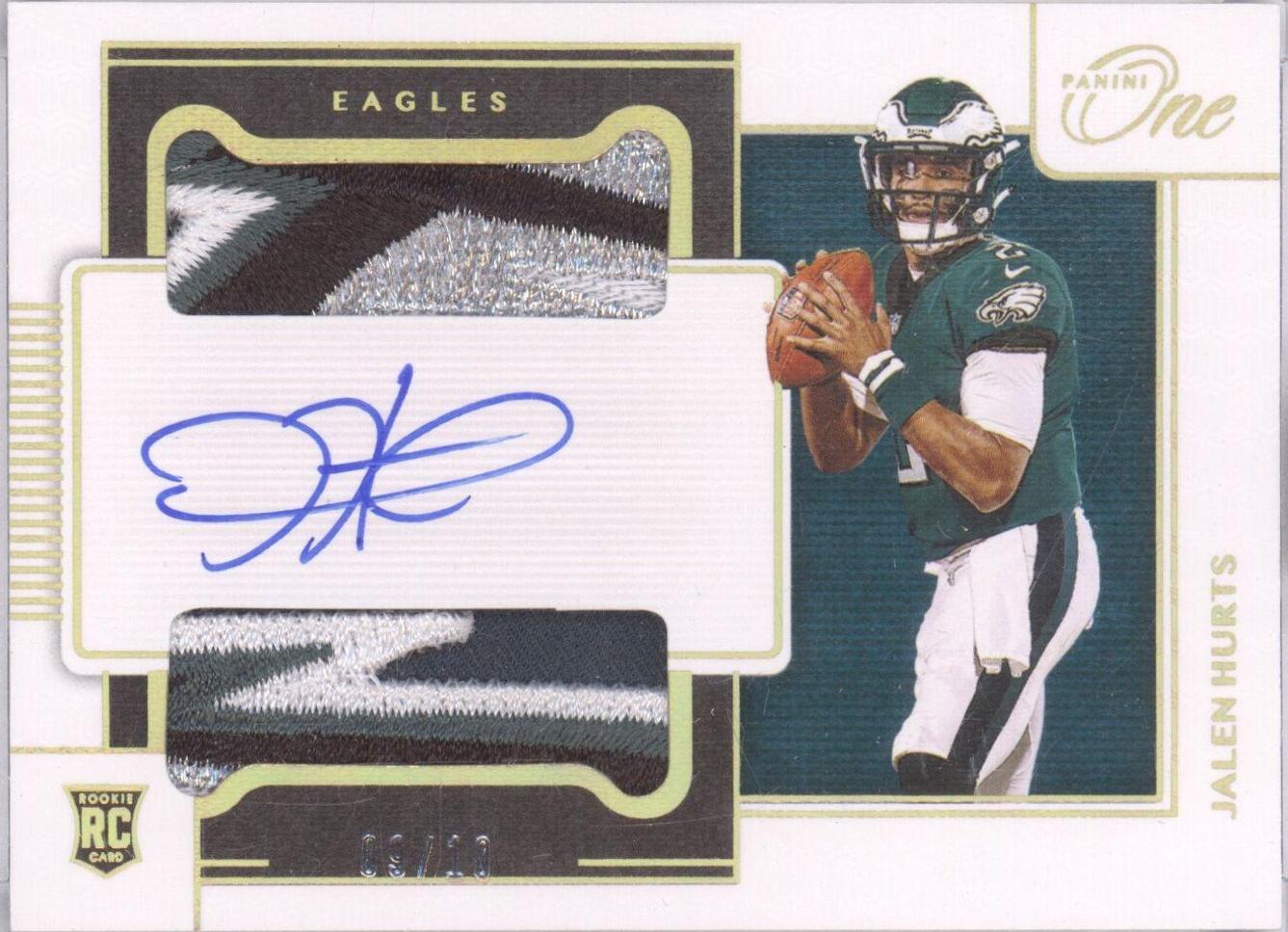 Jalen Hurts [Dual Patch Autograph Gold] #44