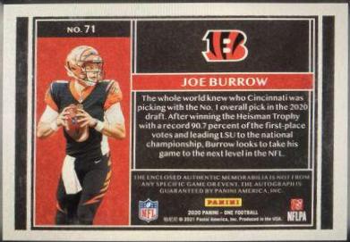 Joe Burrow [Quad Patch Autograph Bronze] #71