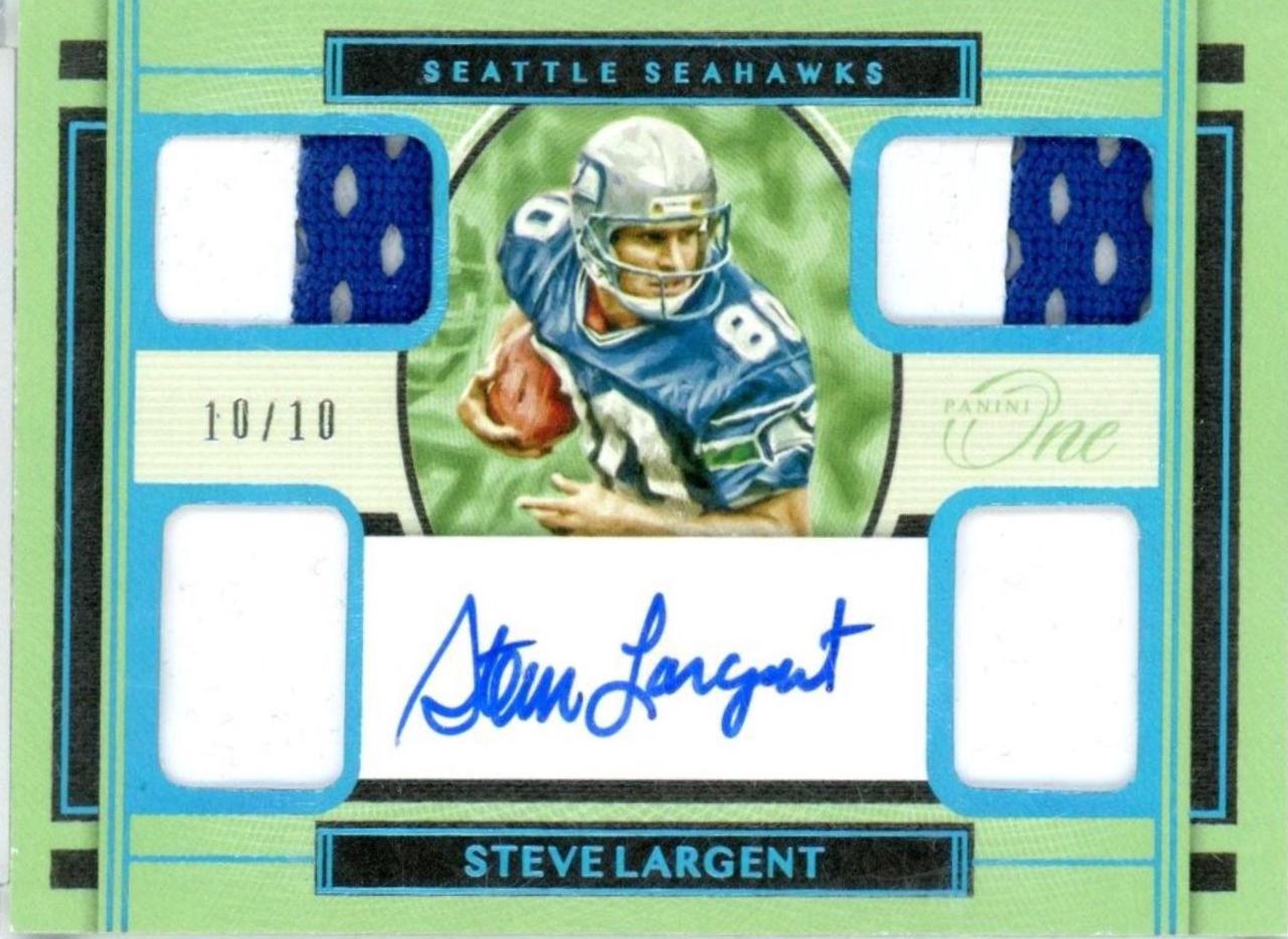 Steve Largent [Quad Patch Autograph Blue] #54