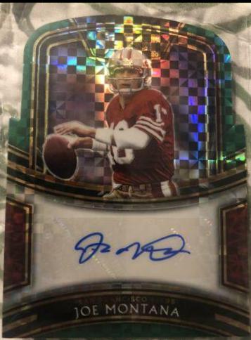 Joe Montana [Green Prizm Die-Cut]