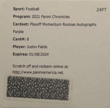 Justin Fields [Autograph Purple] #PMR-8