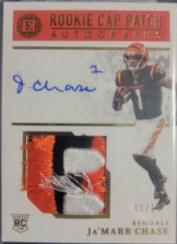Ja'Marr Chase [Cap Patch Autograph Gold] #132