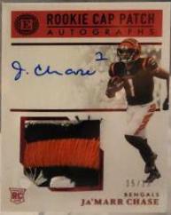 Ja'Marr Chase [Cap Patch Autograph Ruby] #132