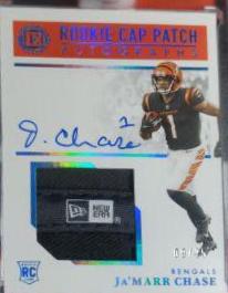 Ja'Marr Chase [Cap Patch Autograph Sapphire] #132