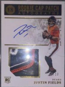 Justin Fields [Cap Patch Autograph Gold] #123