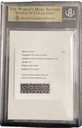Justin Fields [Cap Patch Autograph Ruby] #123