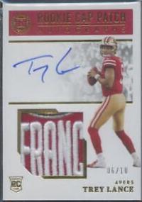 Trey Lance [Cap Patch Autograph Gold] #124