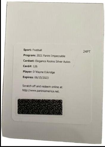 D'Wayne Eskridge [Silver Autograph] #126