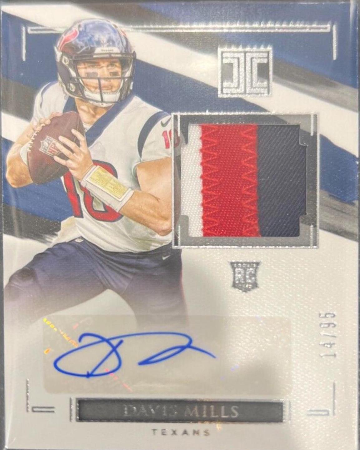Davis Mills [Helmet, Patch Autograph Football] #123