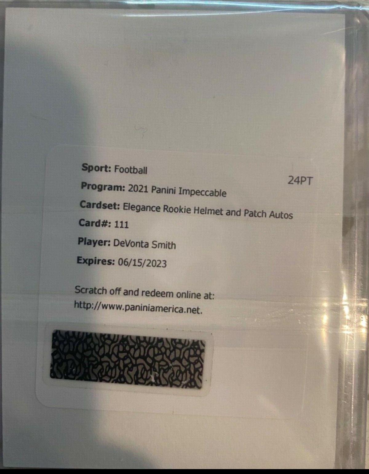 DeVonta Smith [Helmet, Patch Autograph] #111