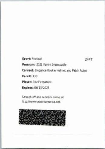 Dez Fitzpatrick [Helmet, Patch Autograph] #133